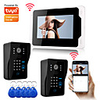 WIFI / Wired amp; Recording Snapshot 7 inch Hands-free Monitor Video Doorphone with 1080P Camera Motion Detector and RFID Password Unlock.
