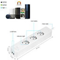 Wifi Smart Power Strip European Standard Tuya Solution Mobile Phone Smart Control Power Strip With Its Own Usb Socket