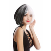 WIG ME UP - GF-W2289-11001 Lady Quality Wig Bob Cosplay split vertical black amp; white half miniinthebox