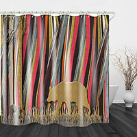 Wild Wolf in the Forest Print Waterproof Fabric Shower Curtain for Bathroom Home Decor Covered Bathtub Curtains Liner Includes with Hooks