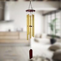 Wind Chimes Outdoor 5-tube Rustproof Aluminum Tubes Wooden Wind Bell Romantic Wind Chimes for Home Decor Garden Patio Outdoor Golden miniinthebox