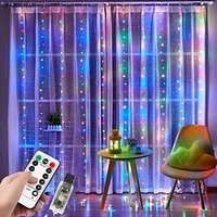 Window Curtain String Light 3x2M Outdoor Wedding Decorating Window Lights 200 LED 8 Lighting Modes for Bedroom Party Wedding Home Indoor Outdoor Waterproof miniinthebox