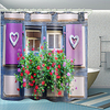 Window Love Flowers Digital Printing Shower Curtain Shower Curtains Hooks Modern Polyester New Design