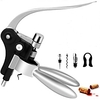Wine Bottle Opener Rabbit Corkscrew Set Demenades Wine Opener Kit with Foil Cutter Wine Stopper and Extra Spiral Copper Silver miniinthebox