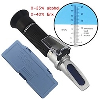 Wine Refractometer Alcohol 0-25% Sugar Content Meter Brix Tester 0-40% Red Wine Concentration Tool