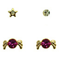 Wings And Pentagram Alloy Zircon Earring Sets(4 PCS)
