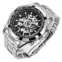 winner mens watches,  mechanical skeleton stainless steel waterproof automatic self-winding watch for men,  luxury x dial steampunk wrist watch litbwat