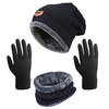 Winter Beanie Hat Scarf Gloves Set for Men and Women,  Beanie Gloves Neck Warmer Set with Warm Knit Fleece Lined Skull Cap Beanie Solid Color Woolen Cloth Black Burgundy Grey for camping hiking Ski miniinthebox