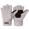 Winter Bike Gloves / Cycling Gloves Anti-Slip Warm Breathable Fingerless Gloves Sports Gloves Dark Grey Cream Black for Adults