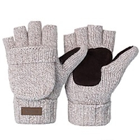 Winter Bike Gloves / Cycling Gloves Anti-Slip Warm Breathable Fingerless Gloves Sports Gloves Dark Grey Cream Black for Adults