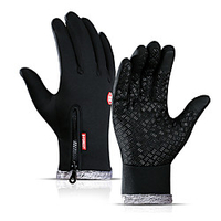 Winter Bike Gloves / Cycling Gloves Anti-Slip Waterproof Warm Breathable Full Finger Gloves Sports Gloves Fleece Black for Adults