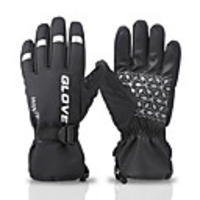 Winter Bike Gloves / Cycling Gloves Reflective Windproof Warm Winter Sports Full Finger Gloves Sports Gloves Silicone Gel Black for Adults Outdoor Exercise Multisport Cycling / Bike