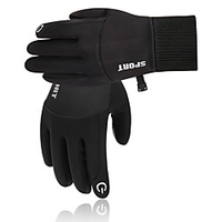 Winter Bike Gloves / Cycling Gloves Touch Gloves Anti-Slip Warm Breathable Full Finger Gloves Sports Gloves Dark Grey Black Grey for Adults