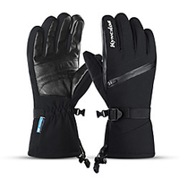 Winter Bike Gloves / Cycling Gloves Touch Gloves Anti-Slip Waterproof Warm Winter Sports Full Finger Gloves Sports Gloves Black Grey for Adults