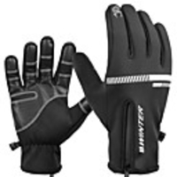 Winter Bike Gloves / Cycling Gloves Touch Gloves Breathable Warm Wearable Skidproof Full Finger Gloves Sports Gloves Lycra Black for Adults