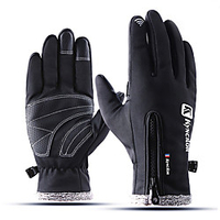 Winter Bike Gloves / Cycling Gloves Touch Gloves Waterproof Windproof Warm Waterproof Zipper Full Finger Gloves Sports Gloves Fleece Black Pink Grey for miniinthebox