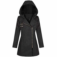 winter coat women coat jackets with a hood lapel warm winter jacket zipper winter outwear slim thick parka hooded jacket transition jacket 2019 winter trench coat s-5xl with angled zipper miniinthebox