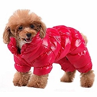 winter dog coat waterproof windproof dog snowsuit warm fleece padded winter pet clothes for chihuahua poodles french bulldog pomeranian small dogs (red) miniinthebox
