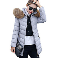 winter down jacket for women hooded parka puffer jacket grey m miniinthebox