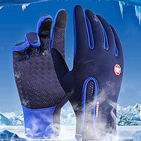 Winter Gloves Bike Gloves / Cycling Gloves Ski Gloves Mountain Bike MTB Anti-Slip Touch Screen Gloves Thermal Warm Waterproof Full Finger Gloves Sports Gloves Fleece Silicone Gel Black Purple miniinthebox