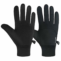 winter gloves warm lightweight touchscreen windproof warm touchscreen gloves men women for hiking cycling running sports (black,  xl)