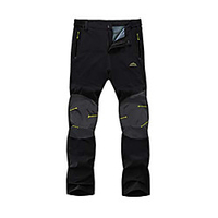 winter pants men hiking softshell pants for men camping pants with side elastic waistband black
