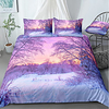 Winter Snow Landscape 3-Piece Duvet Cover Set Hotel Bedding Sets Comforter Cover with Soft Lightweight Microfiber For Holiday Decoration(Include 1 Duvet Cover and 1or 2 Pillowcases)