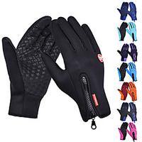 Winter Touch Gloves Bike Gloves / Cycling Gloves Mountain Bike MTB Road Bike Cycling Anti-Slip Touchscreen Thermal Warm Waterproof Full Finger Gloves Sports Gloves Fleece Silicone Gel Purple Fuchsia miniinthebox