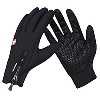 Winter Winter Gloves Bike Gloves / Cycling Gloves Mountain Bike MTB Thermal / Warm Touch Screen Windproof Breathable Full Finger Gloves Touch Screen Gloves Sports Gloves Fleece Silicone Gel Black