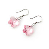 Wintersweet Shaped Crystal And 925 Sterling Silver With Platinum Plated Earrings