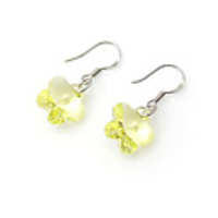Wintersweet Shaped Crystal And 925 Sterling Silver With Platinum Plated Earrings