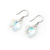 Wintersweet Shaped Crystal And 925 Sterling Silver With Platinum Plated Earrings
