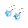 Wintersweet Shaped Crystal And 925 Sterling Silver With Platinum Plated Earrings