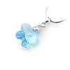 Wintersweet Shaped Crystal And 925 Sterling Silver With Platinum Plated Pendant - Blue
