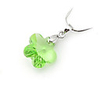 Wintersweet Shaped Crystal And 925 Sterling Silver With Platinum Plated Pendant - Green