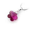 Wintersweet Shaped Crystal And 925 Sterling Silver With Platinum Plated Pendant - Red