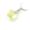 Wintersweet Shaped Crystal And 925 Sterling Silver With Platinum Plated Pendant - Yellow