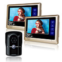 Wired 7 inch Hands-free 800480 Pixel One to Two Video Doorphone Doorbell Intercom 1/4 Inch Color CMOS Sensor Outdoor Unit Wall Mounted