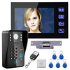 Wired 7 inch Hands-free One to One Video Doorphone Doorbell 960480 Intercom System Kit Electric Strike Lock Wireless Remote Control Unlock Remote Control for Access Control System
