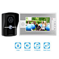 Wired 7 inch Video Doorphone with Camera Video Doorbell Intercom System IP55 Grade Rainproof with IR Nigth Vision