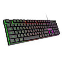 Wired Gaming Keyboard Mechanical Feeling Backlit Keyboards USB 104 Keycaps Waterproof Computer Game Keyboards