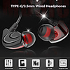 Wired USB Type-c Headphones 3.5mm Headphones In-Ear Sport Earbud Noise Isolating Earphone Bass Stereo Headset In-line Control Microphone