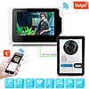Wired Video Intercom System With Tuya 7 Inch Video Doorbell Door Phone Wired Video Door Phone HD 1080P Camera Kits Support Unlock Monitoring Dual-way Intercom for Villa Home Office Apartment