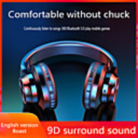 Wireless Bluetooth Headphone 9D Sports Over-ear Headset Surround Stereo Head-mounted HIFI Foldable Headset