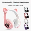 Wireless CatEar Bluetooth Headset Headphones Over Ear Earphones With LED Light Volume Control For Children