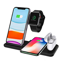 Wireless Charger 4-in-1 15W Fast Wireless Charger Station Charging for Apple Watch Air pods iPhone 12/11pro/X/XS/XR/Xs Max/8/8 Plus Qi Wireless Charger Stand Charge for Samsung Galaxy S21 S20 and More miniinthebox