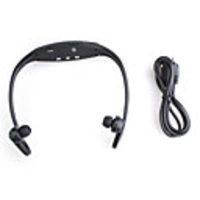 Wireless Handsfree Headset Sport MP3 Player - Black