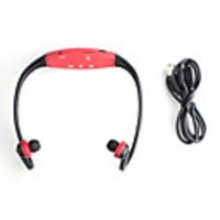 Wireless Handsfree Headset Sport MP3 Player - Red