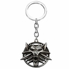 witcher keychain the witcher fans gifts wolf head medallion pendant (wolf keychain)