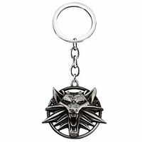 witcher keychain the witcher fans gifts wolf head medallion pendant (wolf keychain)